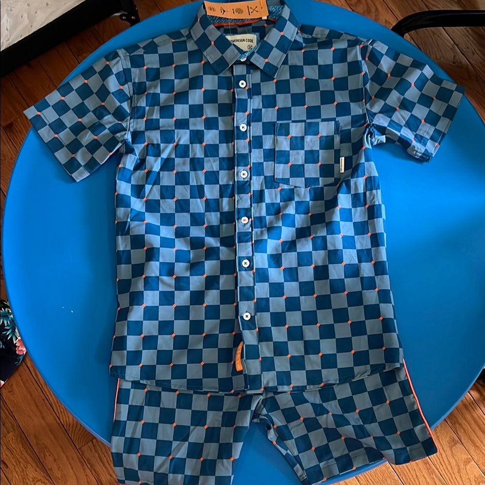 Sovereign Code Blue Checkered Pajama Set
